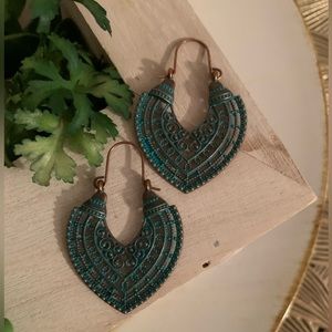 Beautiful western style copper earrings!